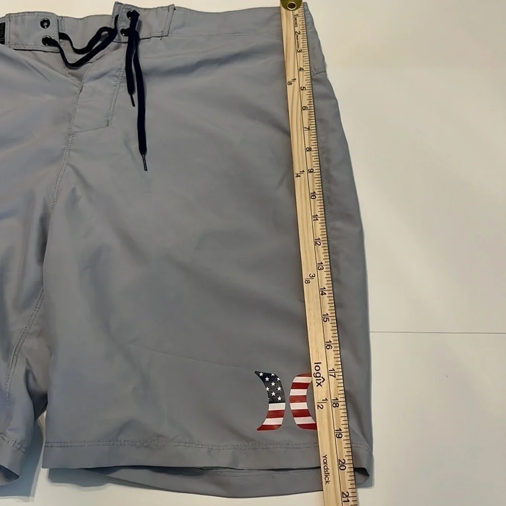 NWOT Hurley Men's Americana Icon Solid Grey Boardshort Size 34